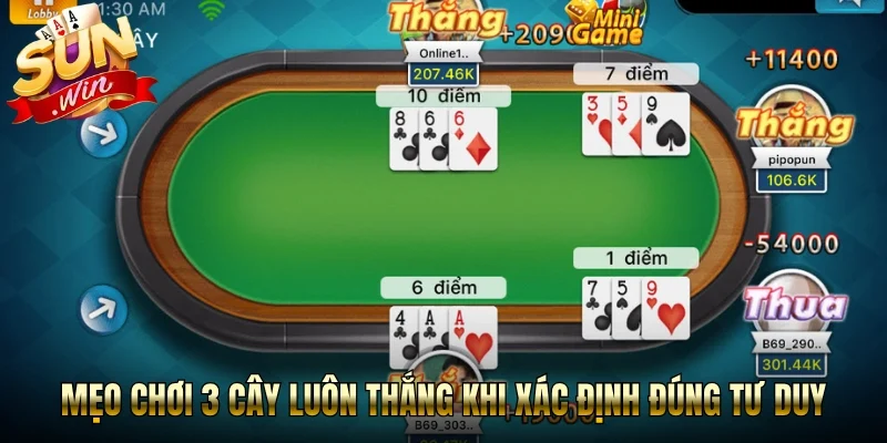 Mẹo chơi 3 cây luôn thắng khi xác định đúng tư duy
