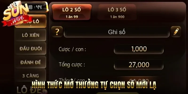 Hình thức mở thưởng tự chọn số mới lạ